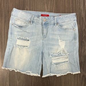 Guess Distressed Light Blue Denim Shorts